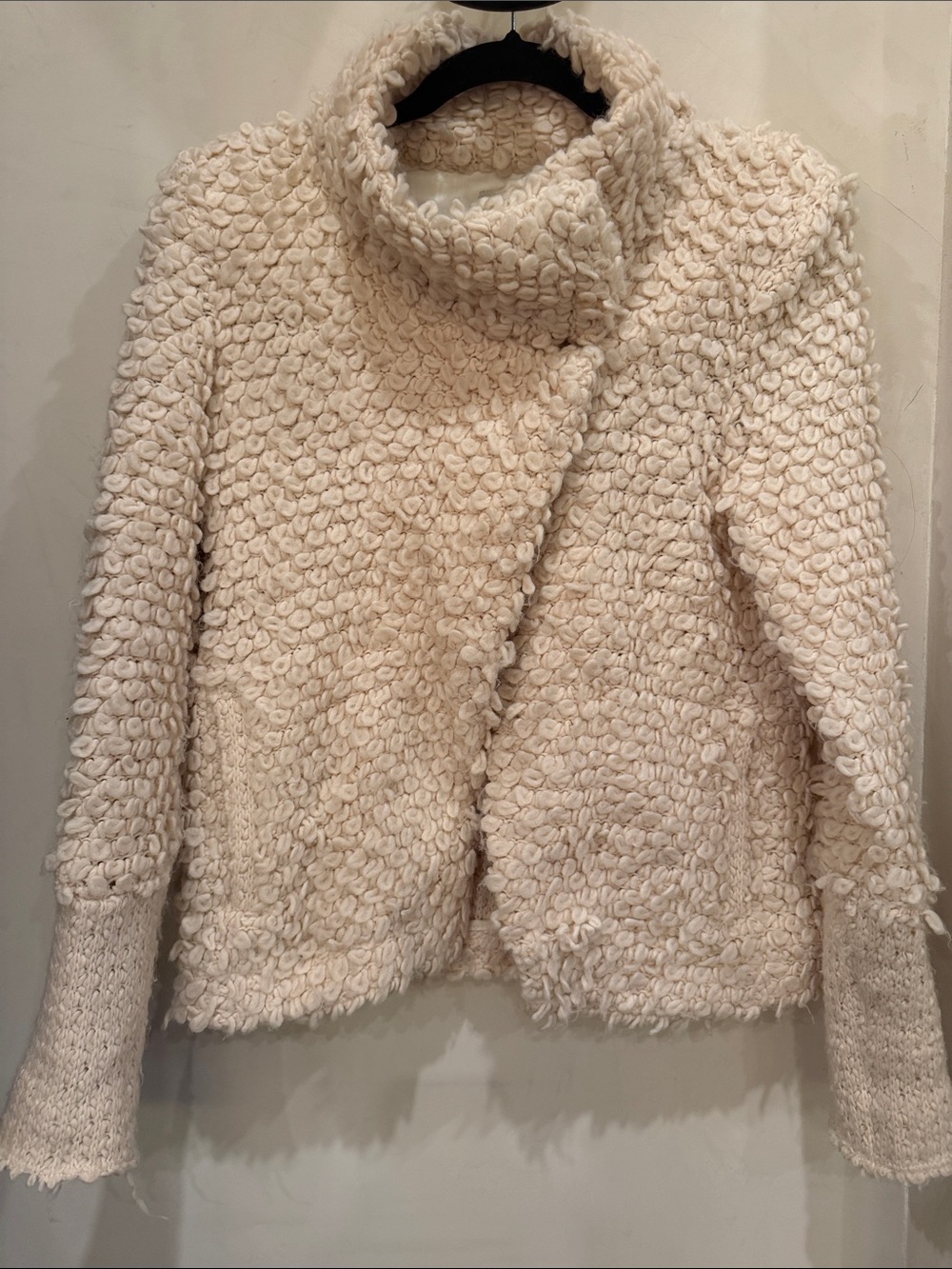 IRO Caty Cream Loop-Textured Bomber Jacket